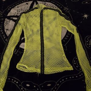 Punkrave - Neon Yellow Mesh Jacket with Black Trim